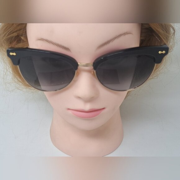 Gucci Womens Damascato Cat Eye Sunglasses Black Gold Half Rim GG4283/S 55-18-140 main image 7